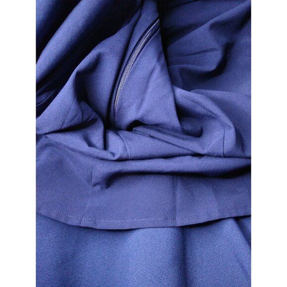 Eliza J Women's Sz 10 P A Line Sheath Dress with Pleated Attachments NAVY 158$ - Picture 8 of 9